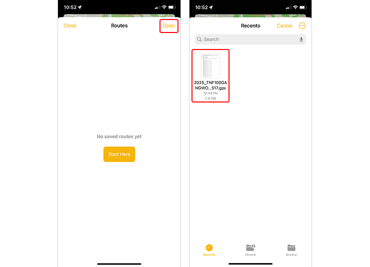 Import GPX